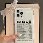 Bible Number Pattern Clear Phone Case