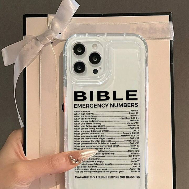 Bible Number Pattern Clear Phone Case