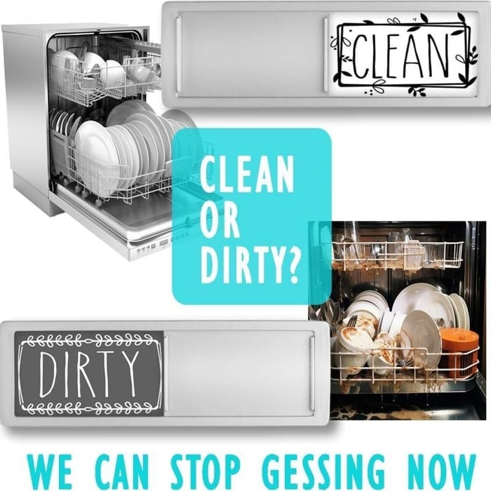 Clean Dirty Dishwasher Magnet Indicator Sign ✨