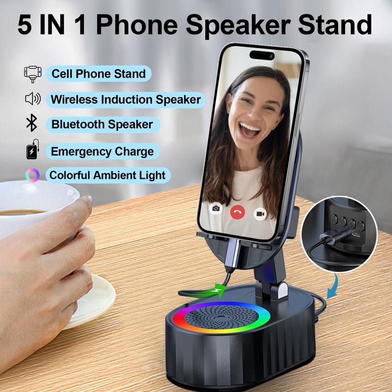 5-in-1 Bluetooth Audio Power Bank Ambient Lighting Bracket