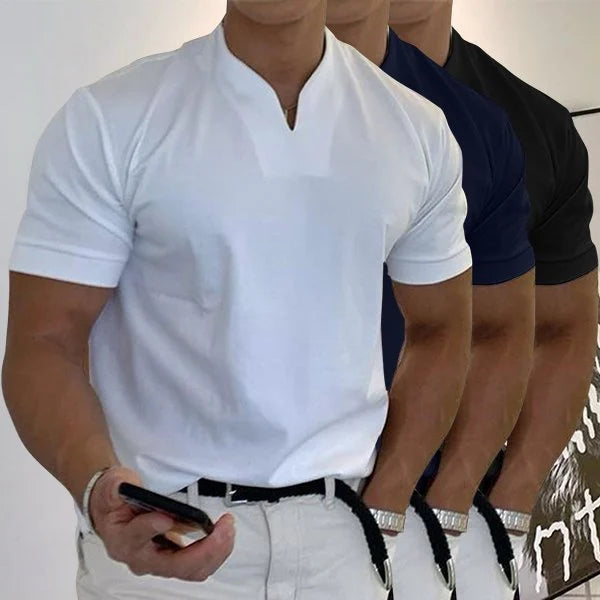 2023 Men Gentlemans business Short Sleeve Fitness T Shirt