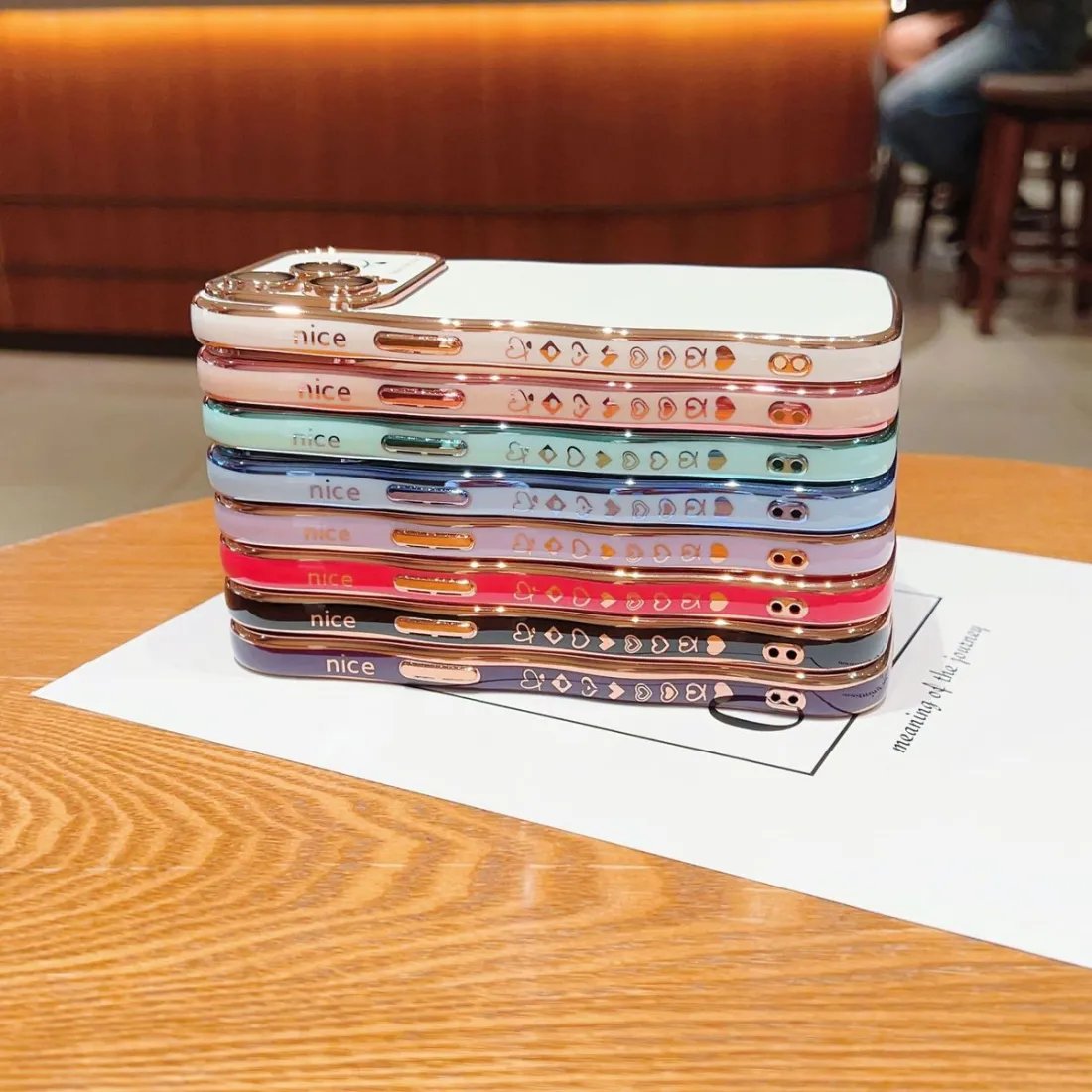 (🔥Last Day 60% OFF) - Stylish Wave Edged Electroplated Heart Lens Protector Anti-Drop Case for iPhone