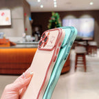 (🔥Last Day 60% OFF) - Stylish Wave Edged Electroplated Heart Lens Protector Anti-Drop Case for iPhone