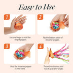 Colorful Hand Held Streamer No Mess Paper Crackers