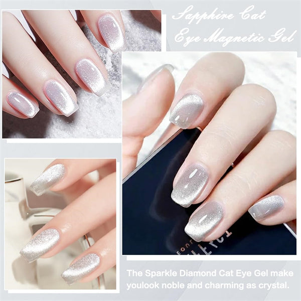 Crystal Wide Cat Eye Nail Gel Polish
