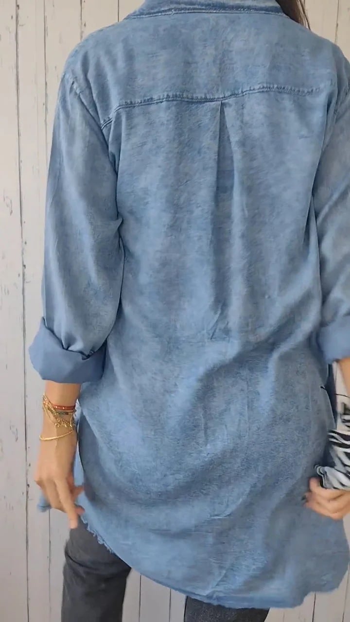 Denim Comfortable Long Coat Shirt