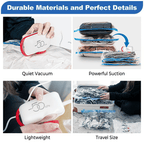 9 Pack Lightweight Travel Bags with USB Electric Pump | Compact Vacuum Storage Bags for Clothes | Space Saver Compression Bags for Travel