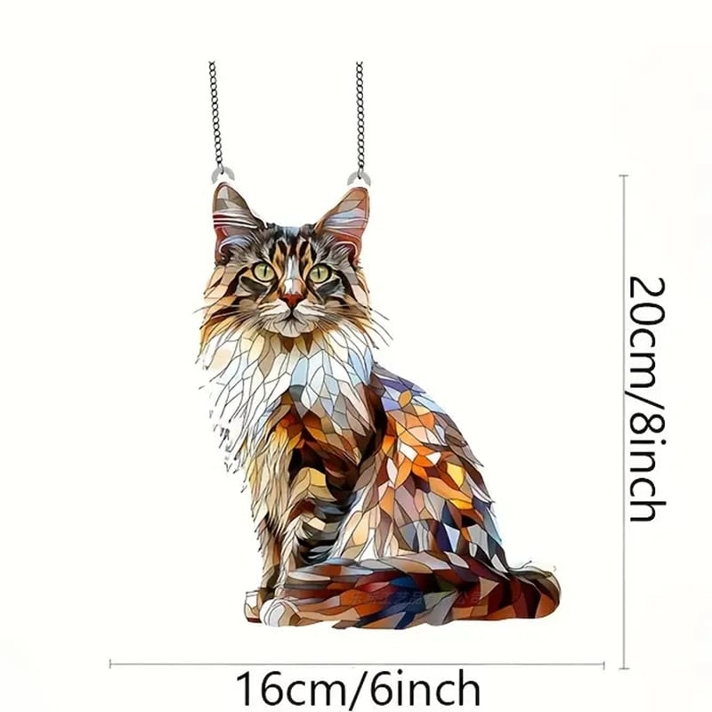 Colorful Long-Haired Cat Light Catcher