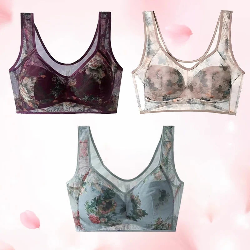 Cooling Comfort Bra Made From Ice Silk And Lace👍No more sagging breasts