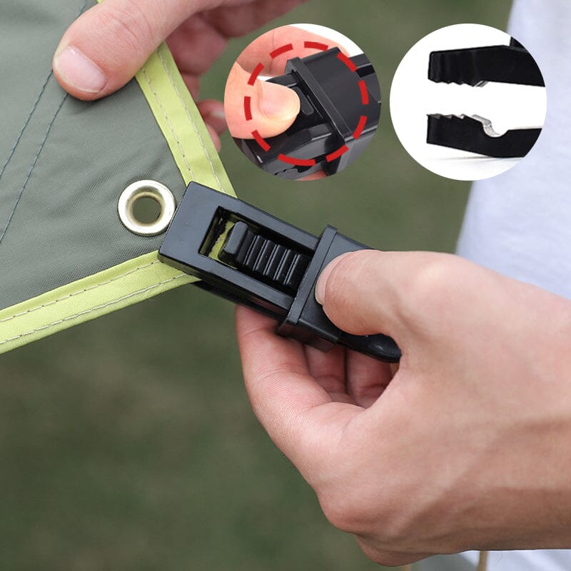 Adjustable robust locking handle clip