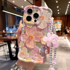 Beautiful Oil Painting Flower iPhone Case with Bracelet