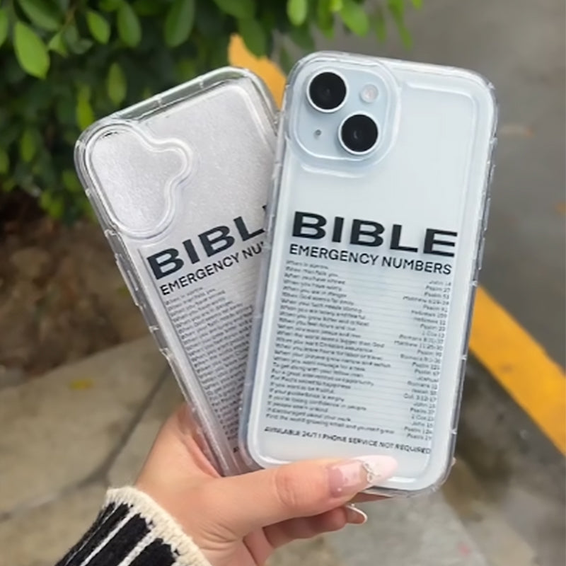 Bible Number Pattern Clear Phone Case