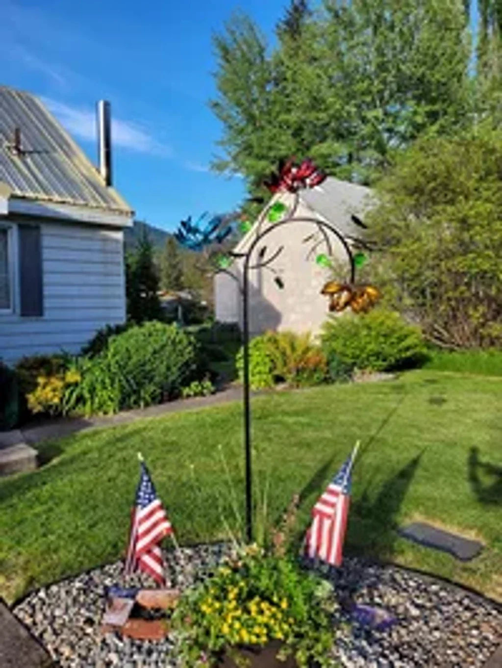 Beautiful Summer Multi Colored Flowers Wind Spinner