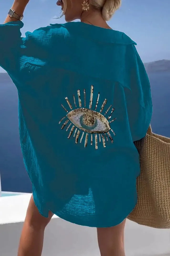 CASUAL SEQUIN BEADED SHIRT