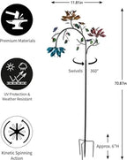 Beautiful Summer Multi Colored Flowers Wind Spinner