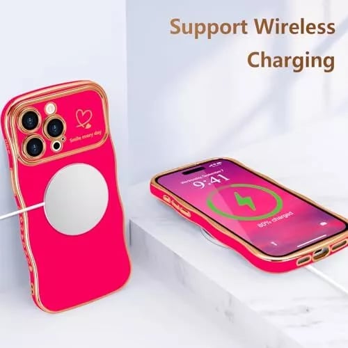 (🔥Last Day 60% OFF) - Stylish Wave Edged Electroplated Heart Lens Protector Anti-Drop Case for iPhone