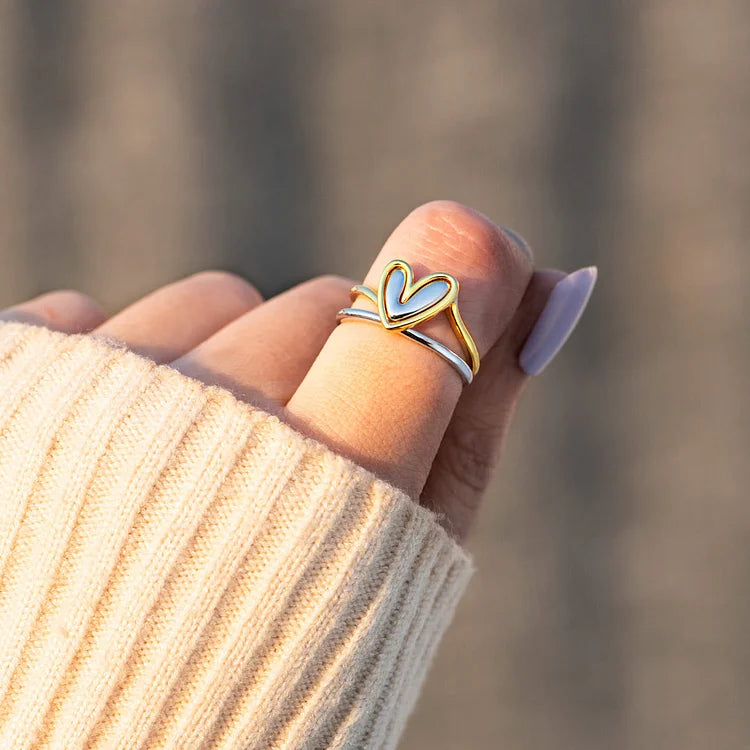 Always Keep Me In Your Heart Layered Heart Ring