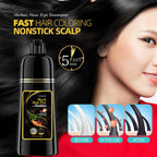 Black Hair Dye Shampoo Instant 3 in 1 +100% Grey Coverage - Herbal Ingredients