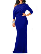 2025 WOMEN'S ELEGANT SLEEVELESS OFF SHOULDER BODYCON LONG FORMAL PARTY EVENING DRESS