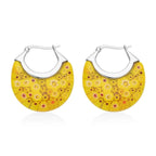 Blue Murano Style Basket Earrings in Stainless Steel