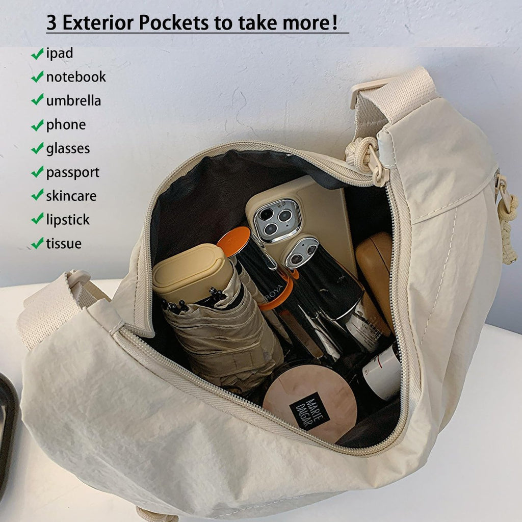 Designer Direct Sales👜Women's Fashion Plain Color Nylon Crossbody Hobo Bag