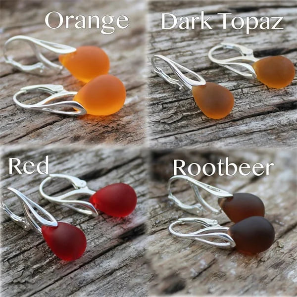 Cultured Sea Glass Earrings in Sterling Silver