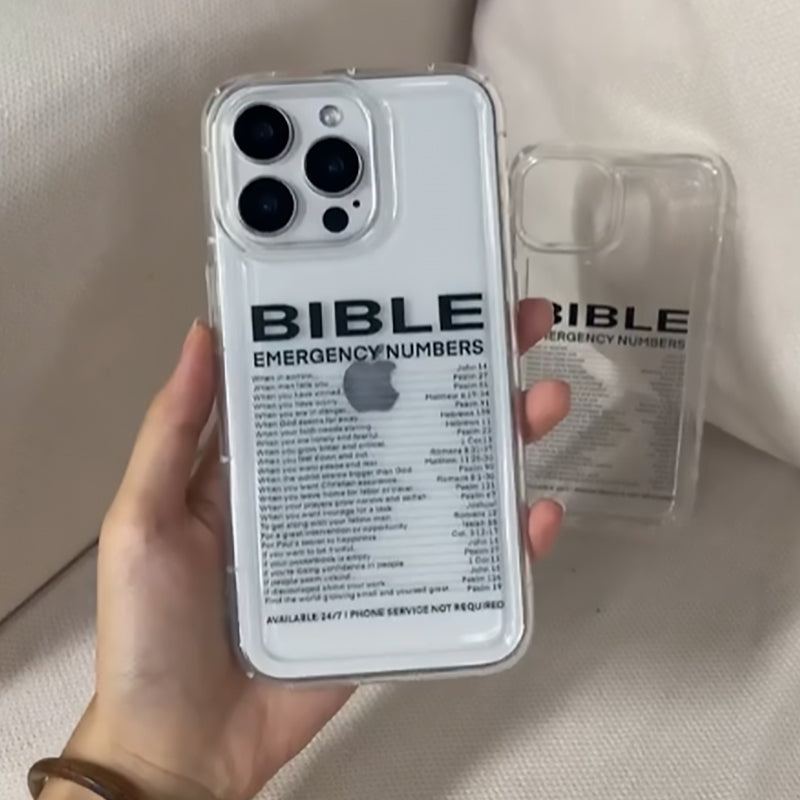 Bible Number Pattern Clear Phone Case