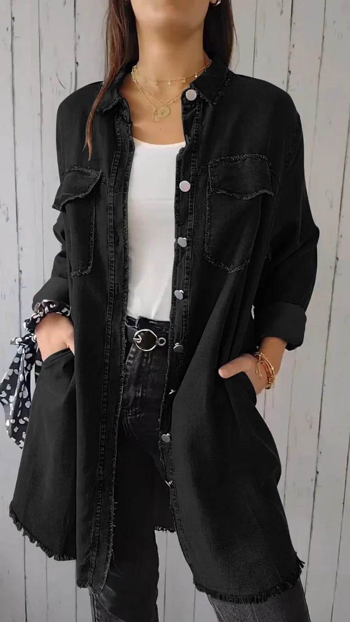 Denim Comfortable Long Coat Shirt