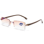 2023 New Sapphire high hardness anti blue light intelligent dual focus reading glasses