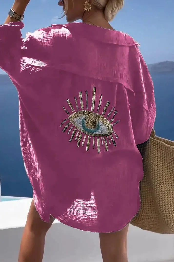 CASUAL SEQUIN BEADED SHIRT
