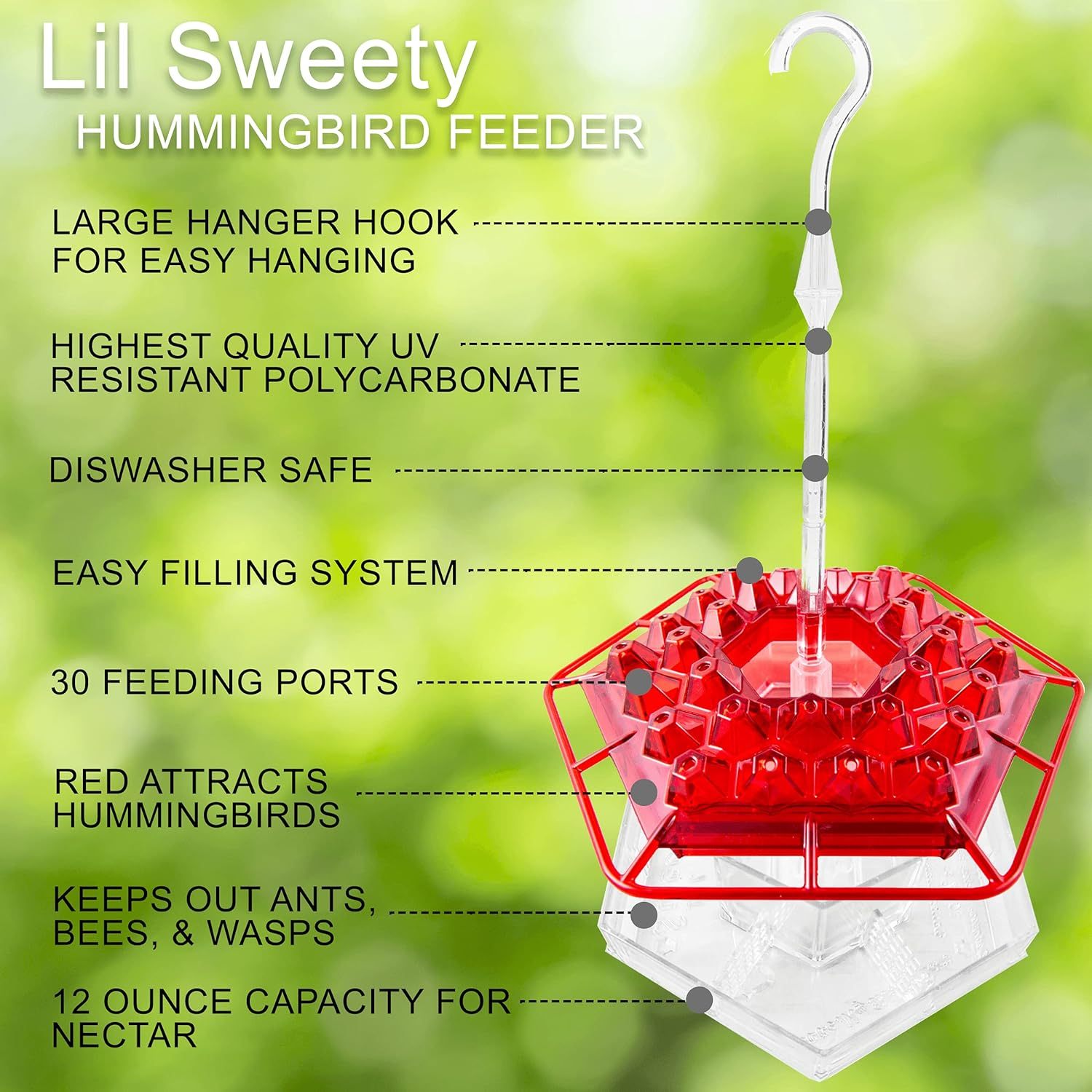 (🔥Last Day Sale-50% OFF)Mary's Hummingbird Feeder With Perch And Built-in Ant Moat