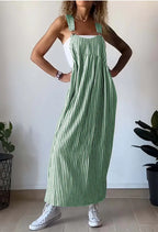 Casual striped suspender dress
