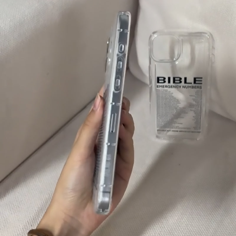 Bible Number Pattern Clear Phone Case
