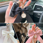 Cute Faux Pearl Decorated Wristlet Keychain