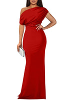 2025 WOMEN'S ELEGANT SLEEVELESS OFF SHOULDER BODYCON LONG FORMAL PARTY EVENING DRESS