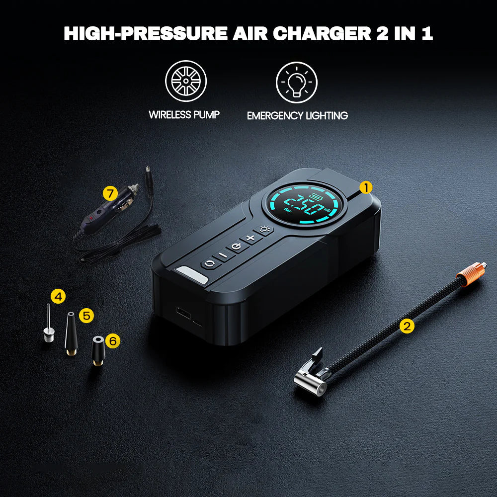 All-in-one emergency electric car jump starter air pump machine