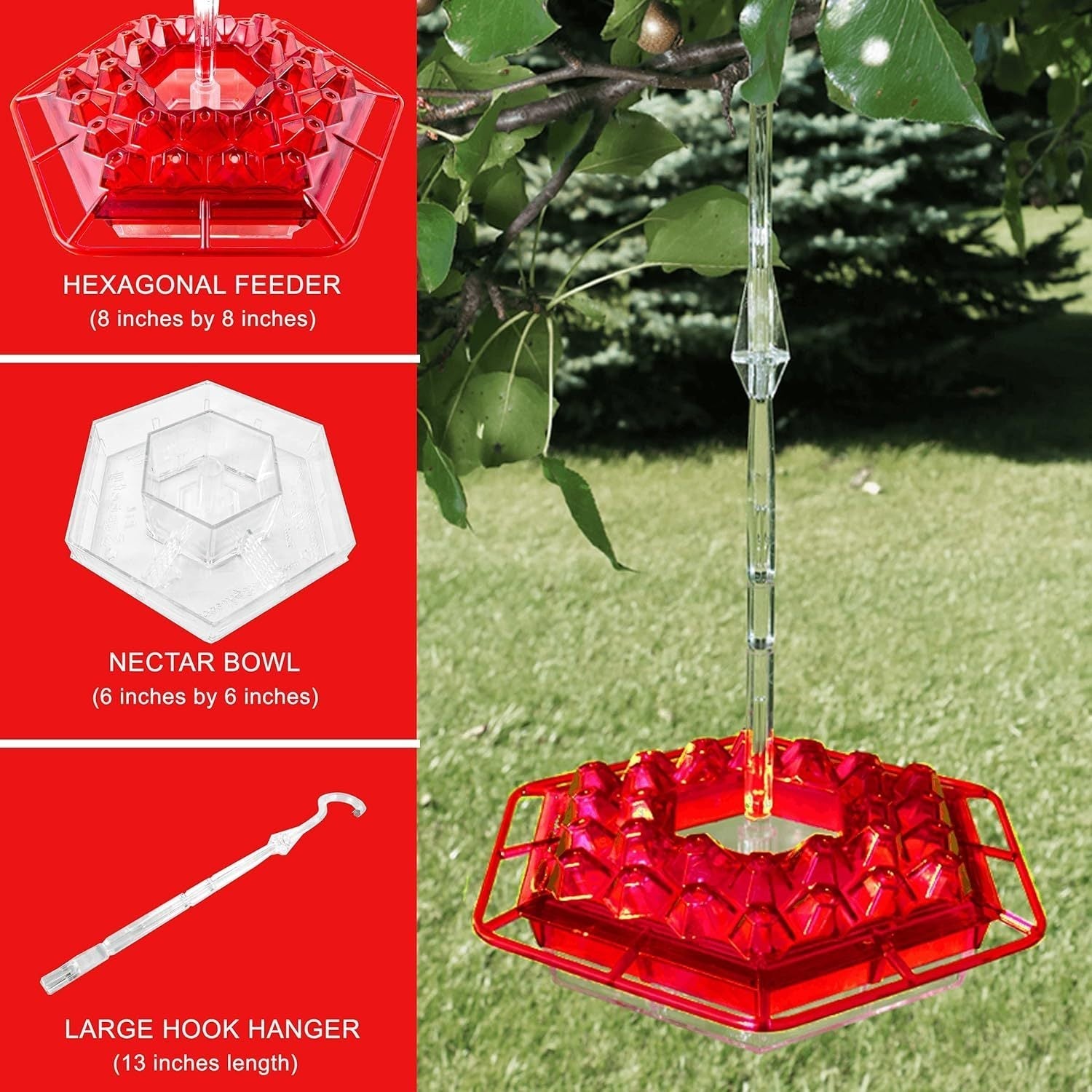(🔥Last Day Sale-50% OFF)Mary's Hummingbird Feeder With Perch And Built-in Ant Moat