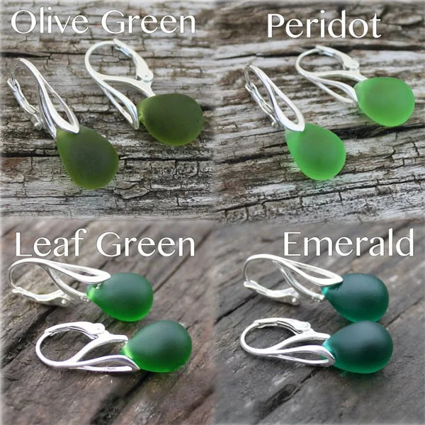 Cultured Sea Glass Earrings in Sterling Silver