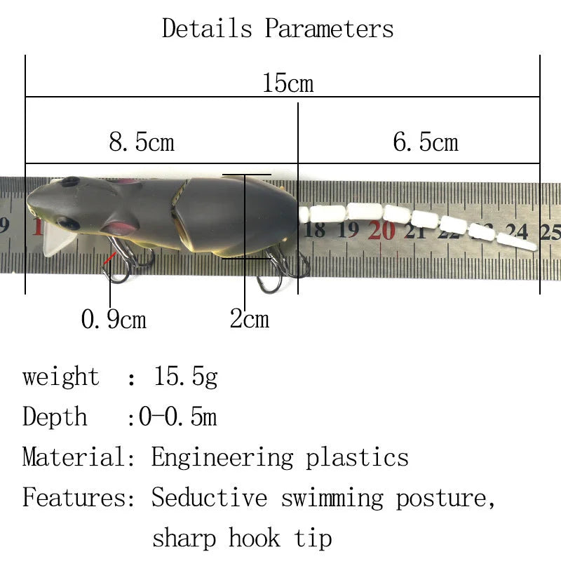 Bionic Rat Shape Fishing Lure