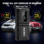 A68 Car Battery Jump Starter 1000A Peak Battery Capacity