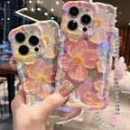 Beautiful Oil Painting Flower iPhone Case with Bracelet