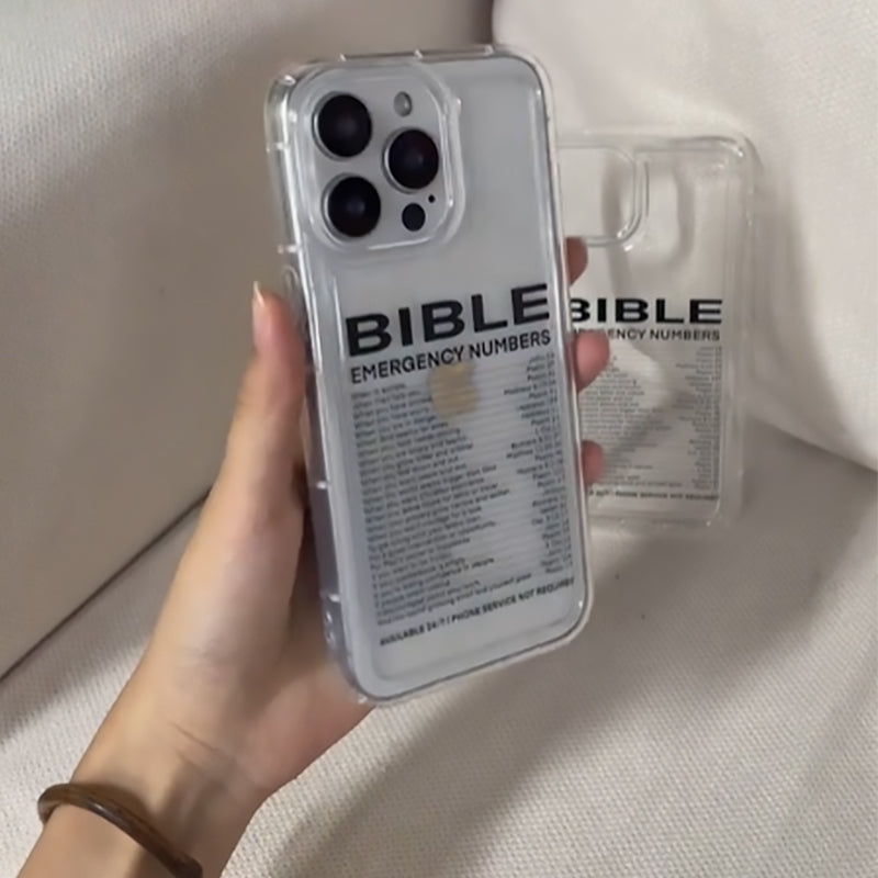 Bible Number Pattern Clear Phone Case