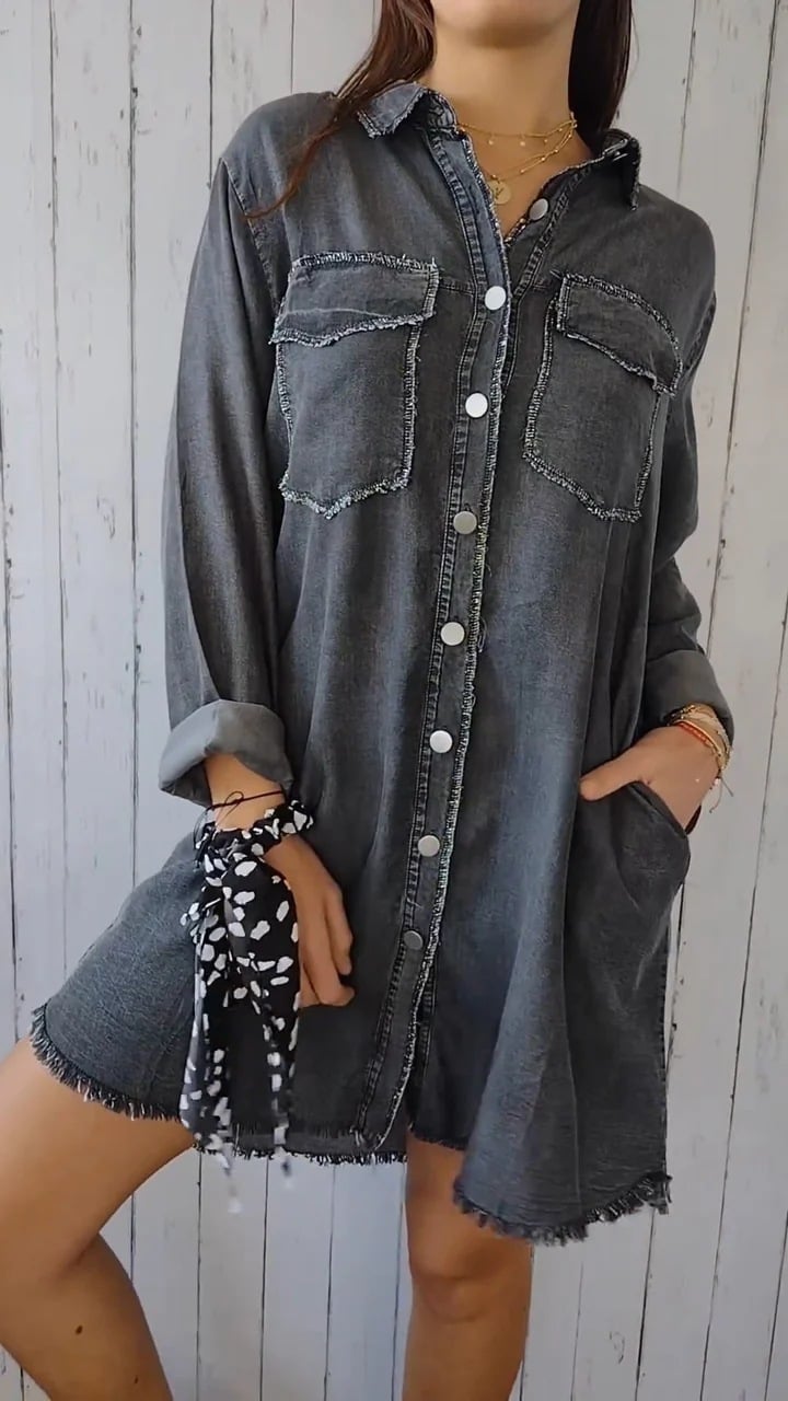 Denim Comfortable Long Coat Shirt