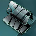 Anti-peeping Magnetic Tempered Glass Double-sided Phone Case For iPhone 11-16 Series