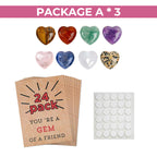 24 Pack Valentines Cards with Heart-Shape Stones