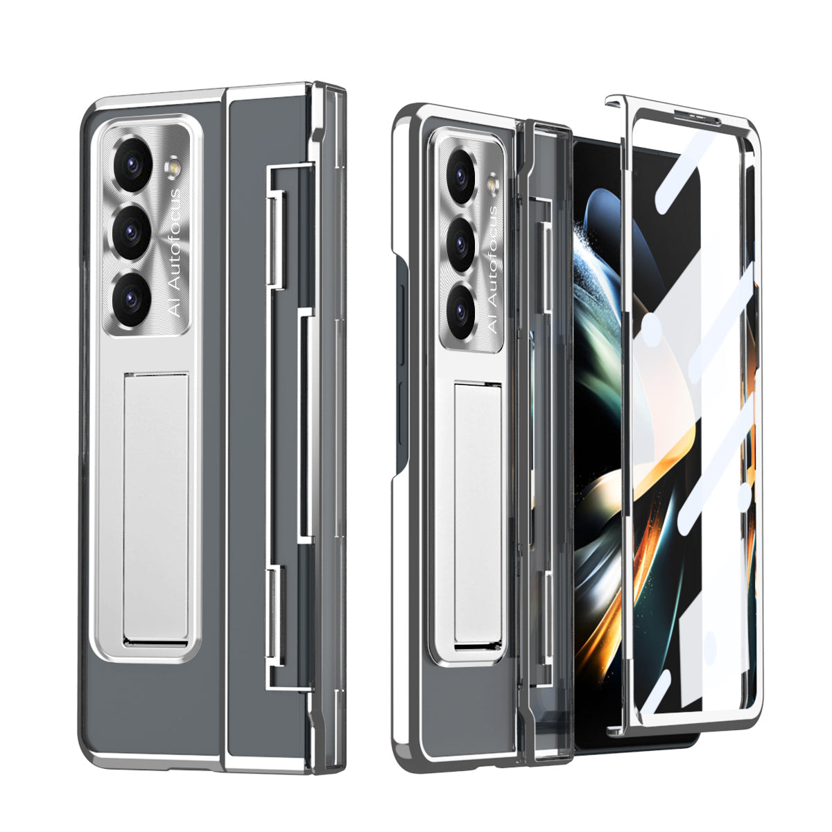 Armor Electroplated Shockproof Phone Case With Screen Protector For Galaxy Z Fold 6/5/4/3