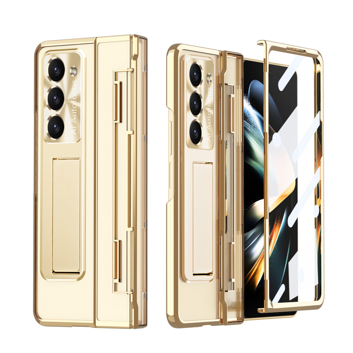 Armor Electroplated Shockproof Phone Case With Screen Protector For Galaxy Z Fold 6/5/4/3