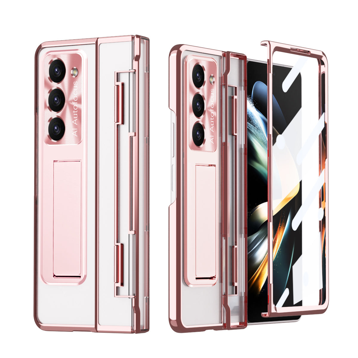 Armor Electroplated Shockproof Phone Case With Screen Protector For Galaxy Z Fold 6/5/4/3