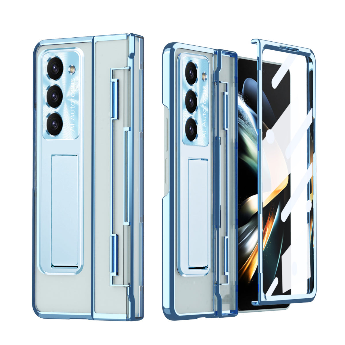 Armor Electroplated Shockproof Phone Case With Screen Protector For Galaxy Z Fold 6/5/4/3