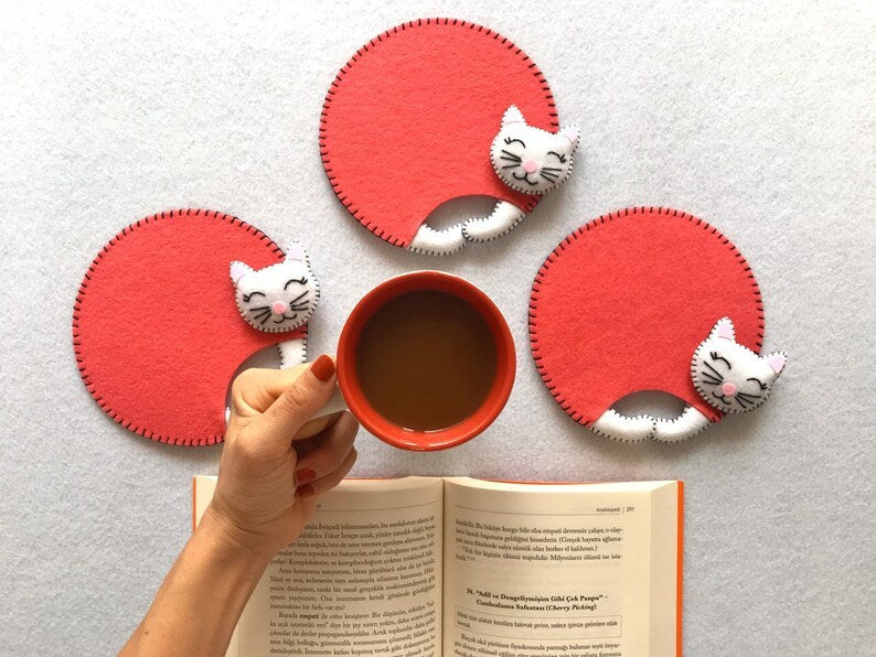 Cute cat coasters